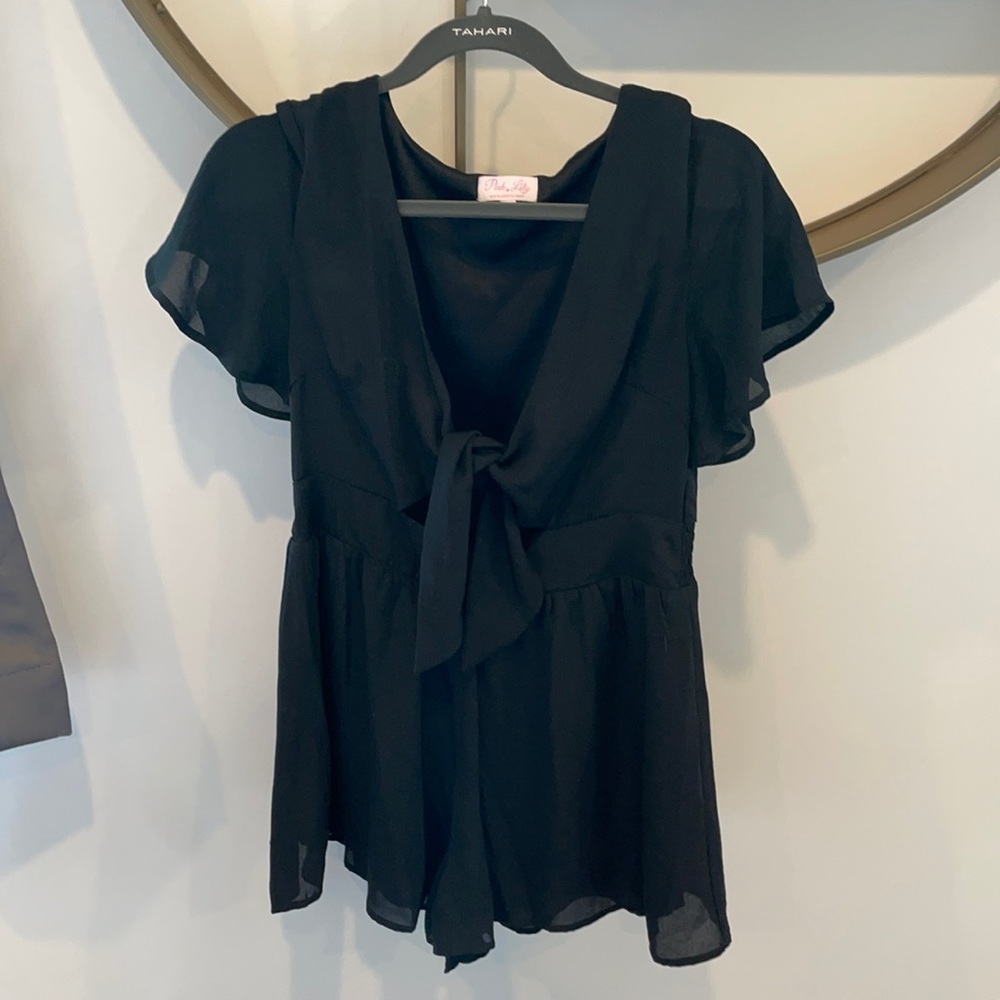 New black low cut romper